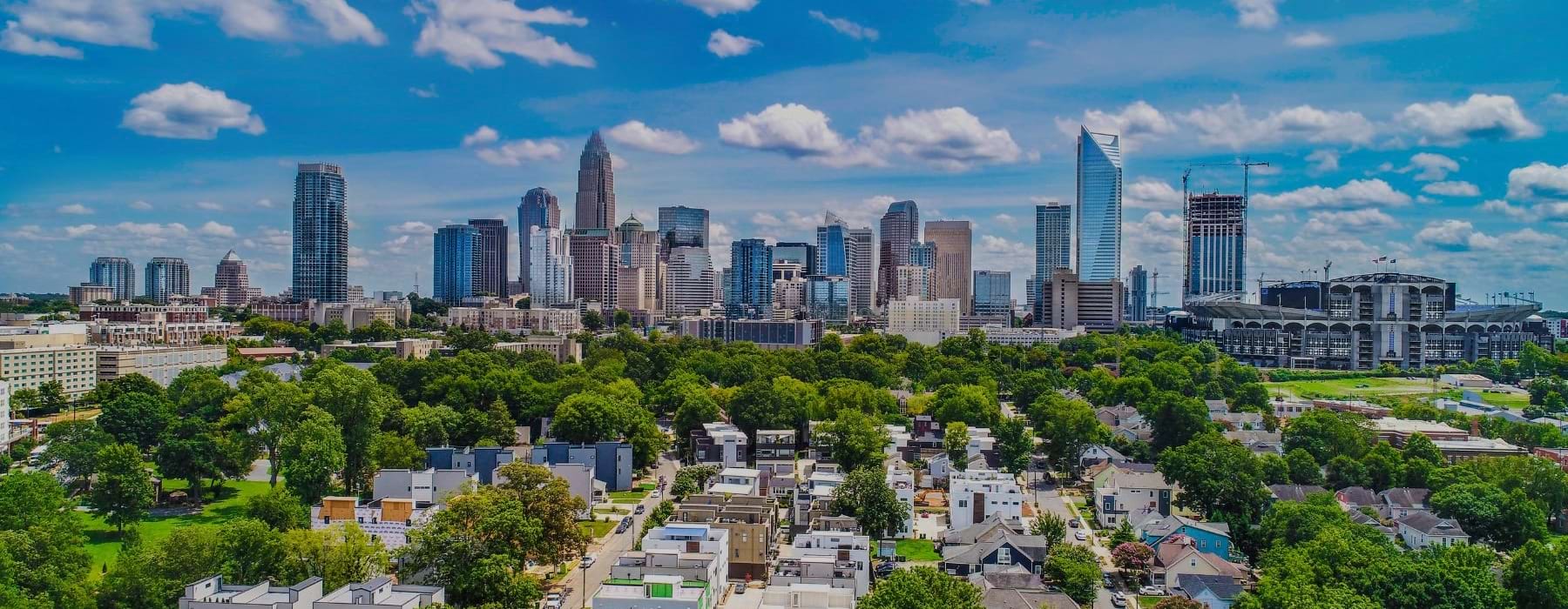 an aerial view of a city